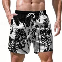 Outlet OUKU Men's Swim Trunks Swim Shorts Board Shorts Bottoms Drawstring with Pockets Swimming Surfing Beach Water Sports Printed Summer Spring Black