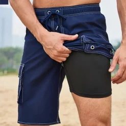 Sale OUKU Men's Swim Trunks Swim Shorts Board Shorts Bottoms Drawstring with Pockets Swimming Surfing Beach Water Sports Solid Colored Summer Spring