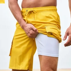 Sale OUKU Men's Swim Trunks Swim Shorts Board Shorts Bottoms Drawstring with Pockets Swimming Surfing Beach Water Sports Solid Colored Summer Spring