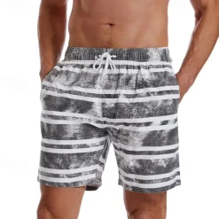 Clearance OUKU Men's Swim Trunks Swim Shorts Board Shorts Bottoms Drawstring with Pockets Swimming Surfing Beach Water Sports Tropical Printed Summer Spring