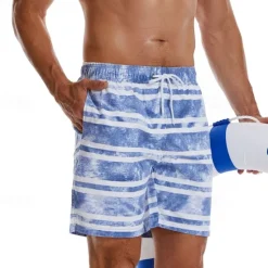 Clearance OUKU Men's Swim Trunks Swim Shorts Board Shorts Bottoms Drawstring with Pockets Swimming Surfing Beach Water Sports Tropical Printed Summer Spring