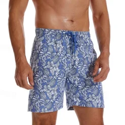 Clearance OUKU Men's Swim Trunks Swim Shorts Board Shorts Bottoms Drawstring with Pockets Swimming Surfing Beach Water Sports Tropical Printed Summer Spring