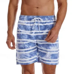 Clearance OUKU Men's Swim Trunks Swim Shorts Board Shorts Bottoms Drawstring with Pockets Swimming Surfing Beach Water Sports Tropical Printed Summer Spring