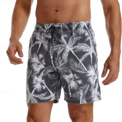 Clearance OUKU Men's Swim Trunks Swim Shorts Board Shorts Bottoms Drawstring with Pockets Swimming Surfing Beach Water Sports Tropical Printed Summer Spring