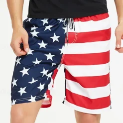 Outlet OUKU Men's Swim Trunks Swim Shorts Quick Dry Lightweight Board Shorts Bathing Suit Drawstring with Pockets Swimming Surfing Beach Water Sports Printed Summer Red