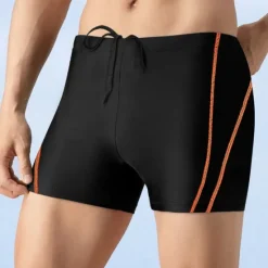 OUKU Men's Swim Trunks Swim Shorts Swimwear Bottoms Drawstring Swimming Surfing Beach Water Sports Patchwork Summer Spring Black