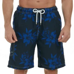 Clearance OUKU Men's Swim Trunks Swim Shorts Board Shorts Bathing Suit Drawstring with Pockets Swimming Surfing Beach Water Sports Tropical Printed Summer Spring