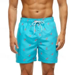 Online OUKU Men's Swim Trunks Swim Shorts Board Shorts Bathing Suit Drawstring with Pockets Swimming Surfing Beach Water Sports Printed Summer Spring