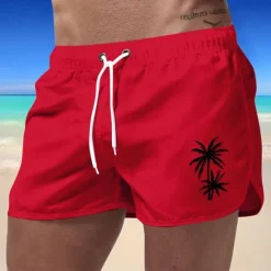 Discount OUKU Men's Swim Trunks Swim Shorts Board Shorts Coconut Tree Quick dry Breathable Drawstring Elastic Waist Vacation Beach Hawaiian Casual Black White