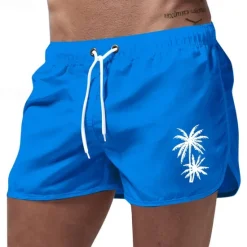 Discount OUKU Men's Swim Trunks Swim Shorts Board Shorts Coconut Tree Quick dry Breathable Drawstring Elastic Waist Vacation Beach Hawaiian Casual Black White