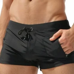 Hot OUKU Men's Swim Trunks Swim Shorts Swimwear Bottoms Drawstring Swimming Surfing Beach Water Sports Solid Colored Summer Spring