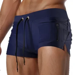 Hot OUKU Men's Swim Trunks Swim Shorts Swimwear Bottoms Drawstring Swimming Surfing Beach Water Sports Solid Colored Summer Spring