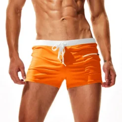 Online OUKU Men's Swim Trunks Swimwear Boxer Swim Shorts Lace up with Mesh lining Solid Colored Tropical Quick Dry Holiday Swimming Pool Sporty Basic Slim Light Blue Black