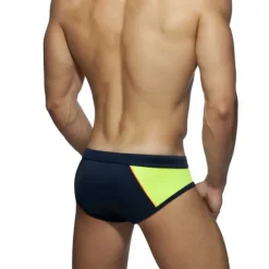 Sale OUKU Men's Swimwear Swim Briefs Drawstring Color Block Antibacterial Leak Proof Beach Swimming Pool Fashion Simple Light Blue Red Micro-elastic