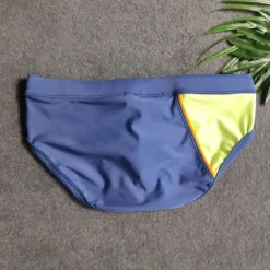 Sale OUKU Men's Swimwear Swim Briefs Drawstring Color Block Antibacterial Leak Proof Beach Swimming Pool Fashion Simple Light Blue Red Micro-elastic