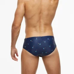 Clearance OUKU Men's Swimwear Swim Briefs Floral Tropical Beach Swimming Pool Sporty Basic Black White