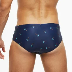 Clearance OUKU Men's Swimwear Swim Briefs Floral Tropical Beach Swimming Pool Sporty Basic Black White