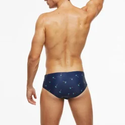 Clearance OUKU Men's Swimwear Swim Briefs Floral Tropical Beach Swimming Pool Sporty Basic Black White