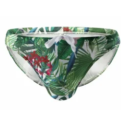 OUKU Men's Swimwear Swim Briefs Swim Thong Drawstring Trees / Leaves Flower / Plants Breathable Soft Simple Yellow Pink