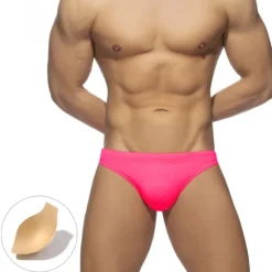 OUKU Men's Swimwear Swim Briefs Pure Color Antibacterial Leak Proof Beach Swimming Pool Fashion Simple Light Blue Black Micro-elastic