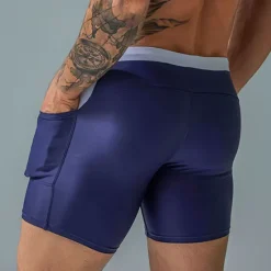 Hot OUKU Men's Swimwear Swim Shorts Swim Trunks Boxer Swim Shorts Shorts Plain Comfort Breathable Outdoor Daily Going out Sports Hawaiian Black Blue
