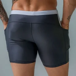 Hot OUKU Men's Swimwear Swim Shorts Swim Trunks Boxer Swim Shorts Shorts Plain Comfort Breathable Outdoor Daily Going out Sports Hawaiian Black Blue