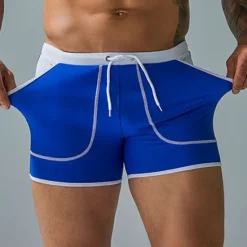 Discount OUKU Men's Swimwear Swim Shorts Swim Trunks Boxer Swim Shorts Shorts Pocket Plain Comfort Breathable Outdoor Daily Going out Sports Hawaiian Black Red