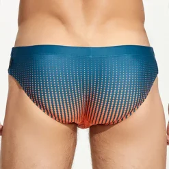 Best OUKU Men's Swimwear Swim Shorts Swim Briefs Gradient Comfort Breathable Outdoor Daily Going out Fashion Casual White Green