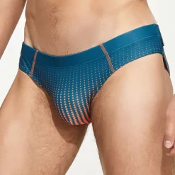 Best OUKU Men's Swimwear Swim Shorts Swim Briefs Gradient Comfort Breathable Outdoor Daily Going out Fashion Casual White Green