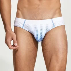 Best OUKU Men's Swimwear Swim Shorts Swim Briefs Gradient Comfort Breathable Outdoor Daily Going out Fashion Casual White Green