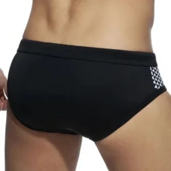 Best OUKU Men's Swimwear Swim Shorts Shorts Swim Briefs Print Geometry Comfort Breathable Outdoor Daily Going out Sports Hawaiian Black White