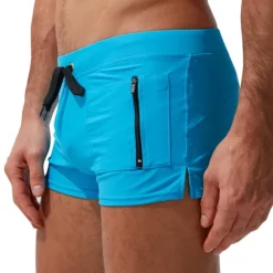 Hot OUKU Men's Swimwear Swim Shorts Swim Trunks Drawstring Zipper Pocket Plain Breathable Soft Outdoor Casual Daily Hawaiian Stylish Black White Micro-elastic