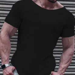 OUKU Men's T Shirt Casual Style Short Sleeve Crew Neck Summer Plain Fashion Designer Casual Classic Street Sports Holiday Black White Pink Top Tee for Men
