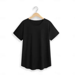 OUKU Men's T Shirt Casual Style Short Sleeve Crew Neck Summer Plain Fashion Designer Casual Classic Street Sports Holiday Black White Pink Top Tee for Men
