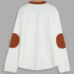 Discount OUKU Men's T Shirt Jacket Waffle Knit Tee Tee Top Long Sleeve Standing Collar Spring & Fall Color Block Fashion Designer Basic Zip Up Patchwork Vacation Street Going out White Blue Khaki Top Tee for Men