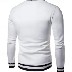 Best OUKU Men's T Shirt Knit Tee Long Sleeve V Neck Winter Spring & Fall Solid Color Knitwear V Neck Casual Daily Black White Yellow Top Tee for Men