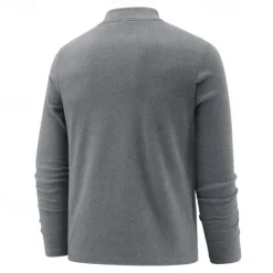 Outlet OUKU Men's T Shirt Long Sleeve Standing Collar Spring Winter Spring & Fall Solid Color Casual Daily Leisure Casual / Sporty Quick Dry Athleisure Casual Daily Black Red Brown Top Tee for Men