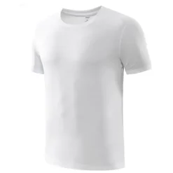 Online OUKU Men's T Shirt Moisture Wicking Shirts Short Sleeve Crew Neck Spring & Summer Plain Fashion Designer Casual Street Holiday Beach Black White Dusty Blue Top Tee for Men