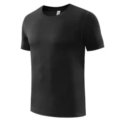 Online OUKU Men's T Shirt Moisture Wicking Shirts Short Sleeve Crew Neck Spring & Summer Plain Fashion Designer Casual Street Holiday Beach Black White Dusty Blue Top Tee for Men