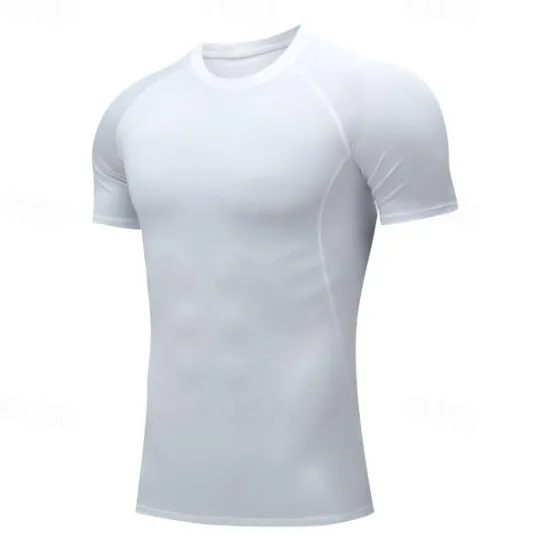 Hot OUKU Men's T Shirt Muscle Shirt Moisture Wicking Shirts Short Sleeve Crew Neck Summer Plain Sports Fashion Lightweight Classic Style Vacation Casual Holiday Red black Black White Top Tee for Men