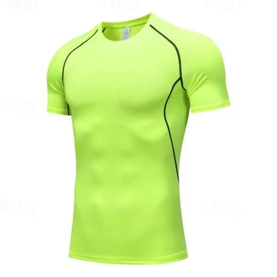 Hot OUKU Men's T Shirt Muscle Shirt Moisture Wicking Shirts Short Sleeve Crew Neck Summer Plain Sports Fashion Lightweight Classic Style Vacation Casual Holiday Red black Black White Top Tee for Men