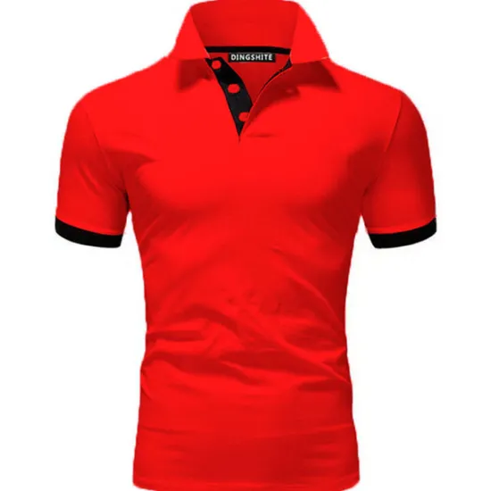 Hot OUKU Men's T Shirt Polo Shirts Street Casual Turndown Short Sleeve Casual Soft Solid Color Plain Spring, Fall, Winter, Summer Regular Fit Apple Green Golden yellow Lake blue Black White Pink T Shirt