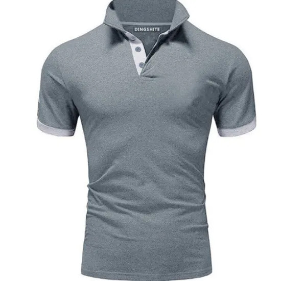 Hot OUKU Men's T Shirt Polo Shirts Street Casual Turndown Short Sleeve Casual Soft Solid Color Plain Spring, Fall, Winter, Summer Regular Fit Apple Green Golden yellow Lake blue Black White Pink T Shirt