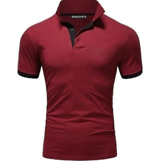 Hot OUKU Men's T Shirt Polo Shirts Street Casual Turndown Short Sleeve Casual Soft Solid Color Plain Spring, Fall, Winter, Summer Regular Fit Apple Green Golden yellow Lake blue Black White Pink T Shirt