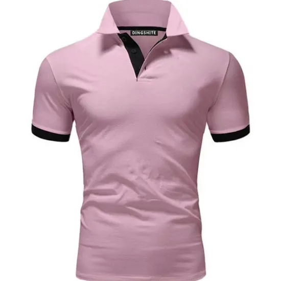 Hot OUKU Men's T Shirt Polo Shirts Street Casual Turndown Short Sleeve Casual Soft Solid Color Plain Spring, Fall, Winter, Summer Regular Fit Apple Green Golden yellow Lake blue Black White Pink T Shirt