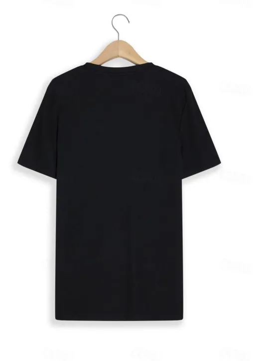 Online OUKU Men's T Shirt Rib Knit Top Ribbed Knit tee Short Sleeves V Neck Summer Plain Designer Basic Modern Contemporary Vacation Street Going out Black White Grey Top Tee for Men