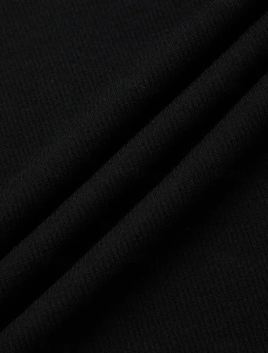 Online OUKU Men's T Shirt Rib Knit Top Ribbed Knit tee Short Sleeves V Neck Summer Plain Designer Basic Modern Contemporary Vacation Street Going out Black White Grey Top Tee for Men