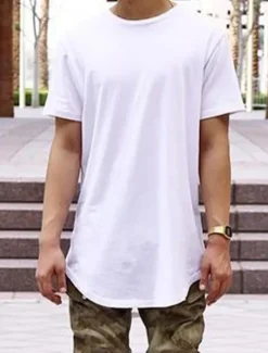 Outlet OUKU Men's T Shirt Short Sleeve Crew Neck Summer Plain Fashion Lightweight Big and Tall Vacation Casual Holiday Black White Top Tee for Men