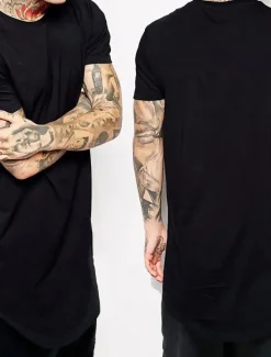 Outlet OUKU Men's T Shirt Short Sleeve Crew Neck Summer Plain Fashion Lightweight Big and Tall Vacation Casual Holiday Black White Top Tee for Men