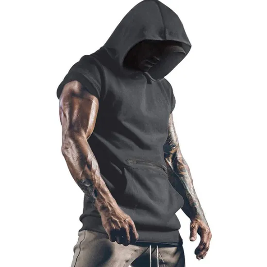 New OUKU Men's T Shirt Short Sleeve Hooded Summer Plain Fashion Classic Comfortable Street Casual Sports Black White Blue Top Tee for Men
